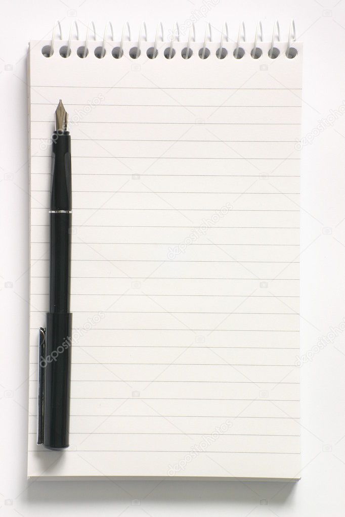 Reporters notepad and pen.