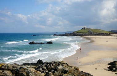 Porthmeor beach in St. Ives, clipart