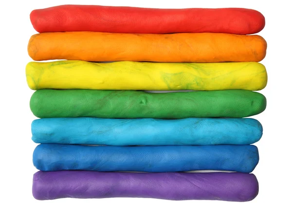 Regenboog kleuren plasticine. — Stockfoto