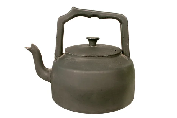 Старий чорний плитка чайник — стокове фото