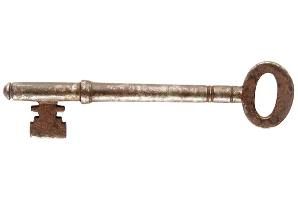 Vieja llave oxidada aislada en blanco . — Foto de Stock
