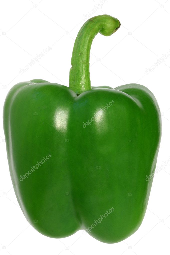 Green pepper, isolated.