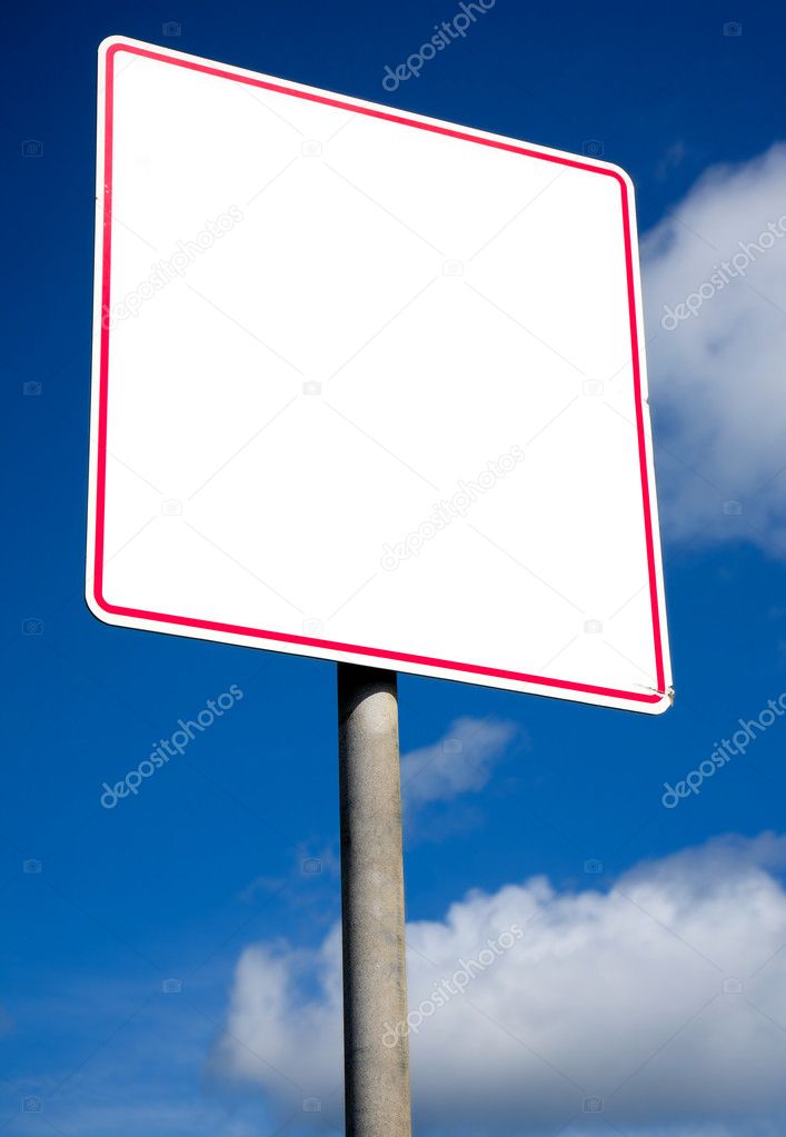 Blank white sign.