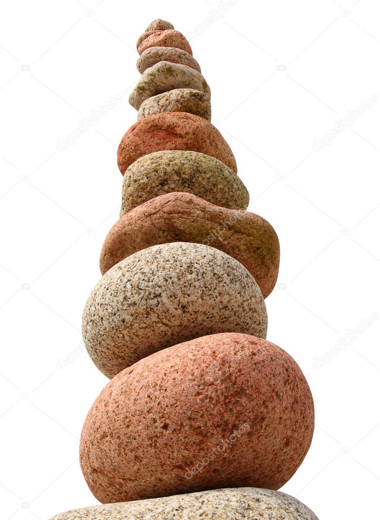 Large stack of beach stones.