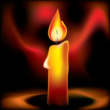 Vector image of a burning candle clipart