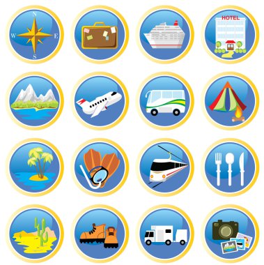 Travel icons clipart