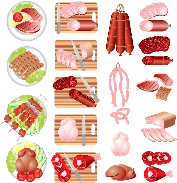 Prodotti della carne — Vettoriale Stock