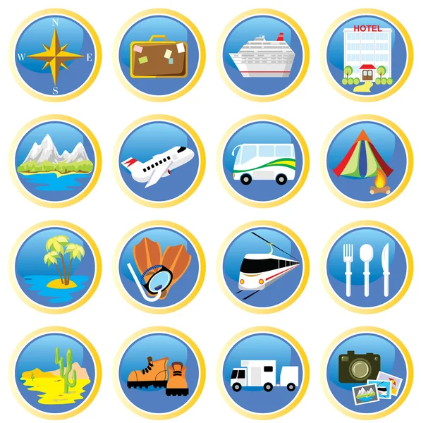 Travel icons — Stock Vector