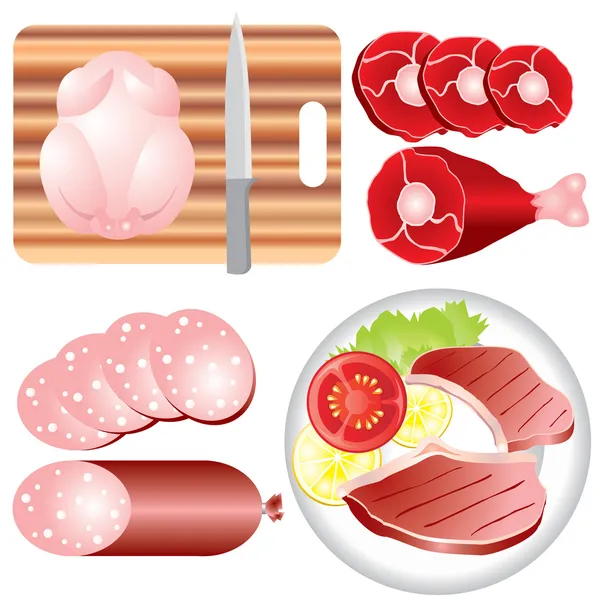 Produits de viande — Image vectorielle