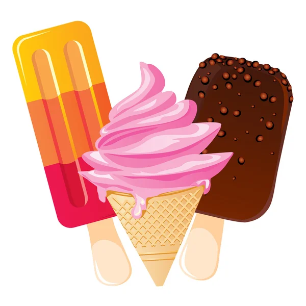 Фруктовое мороженое — стоковый вектор