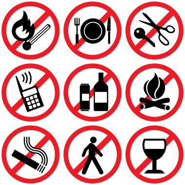 Prohibitory signs clipart