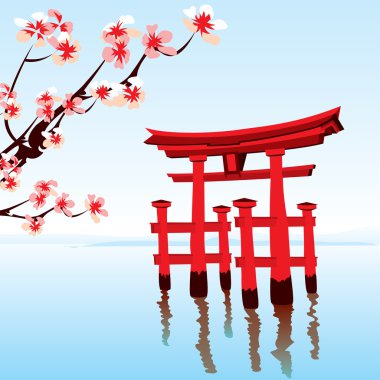 Japanese landscape clipart