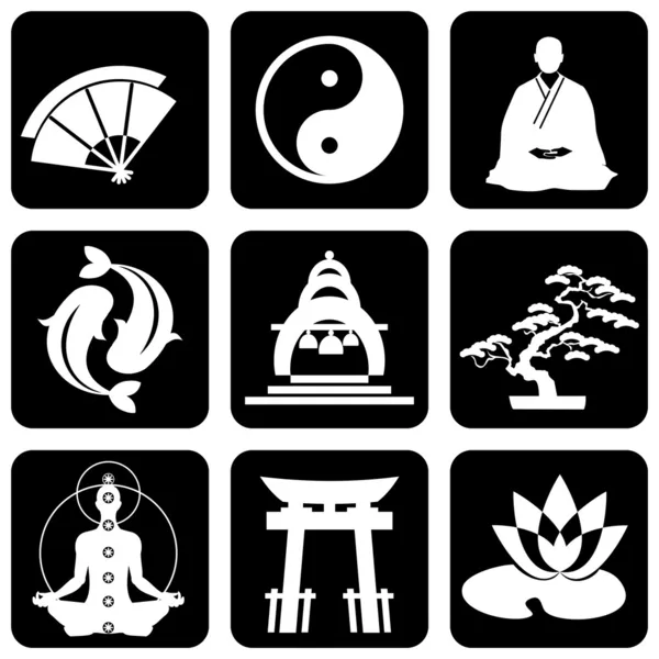 Signos de budismo — Vector de stock