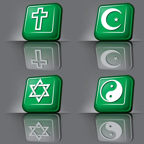 Botões símbolos religiosos — Vetor de Stock