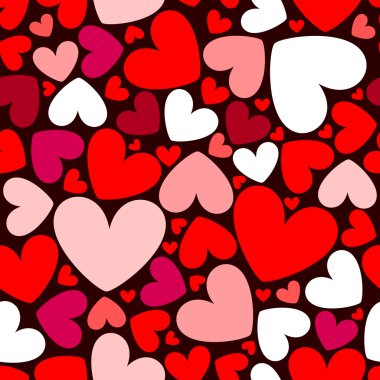 Seamless pattern with hearts clipart