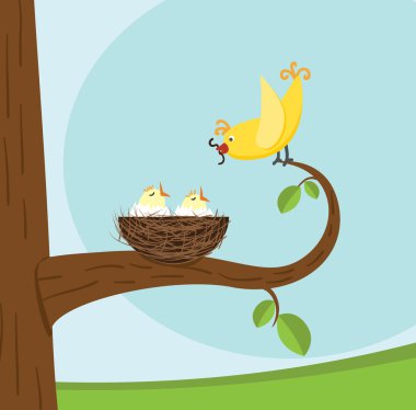 Bird family clipart