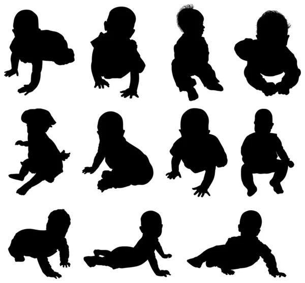 Silhouette de bébés — Image vectorielle
