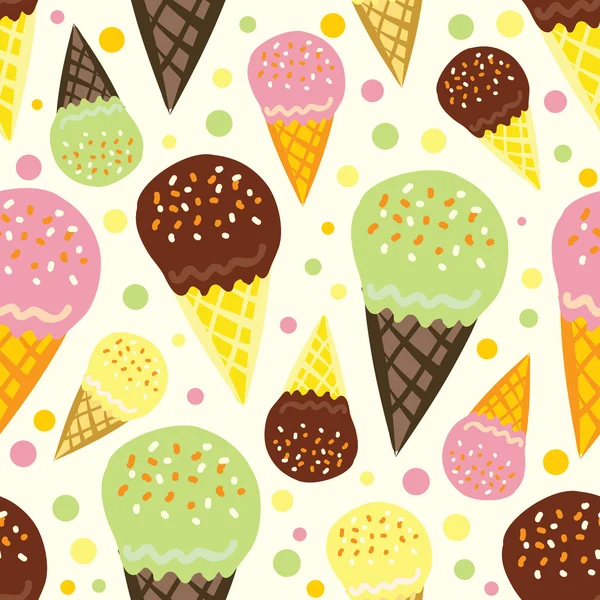 Seamless pattern of ice cream — Stock Vector