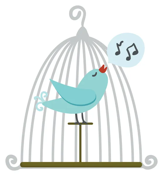 Oiseau en cage . Illustration De Stock