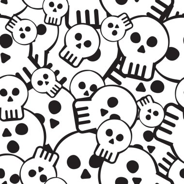 Pattern of skulls clipart