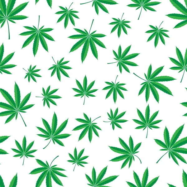 Patrón de hoja de cannabis — Vector de stock