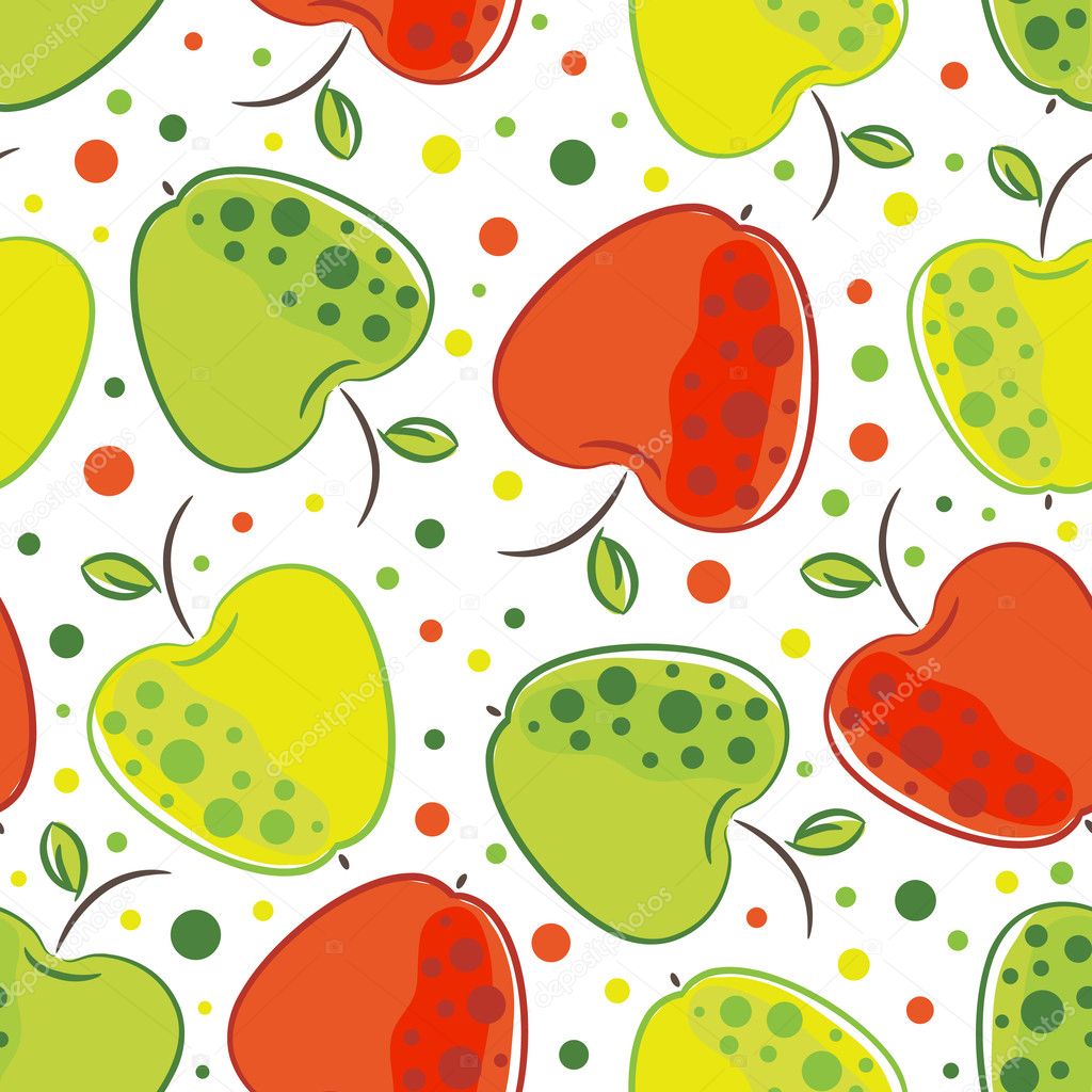 Seamless Pattern Of Apple — Stock Vector © Janika 1843415