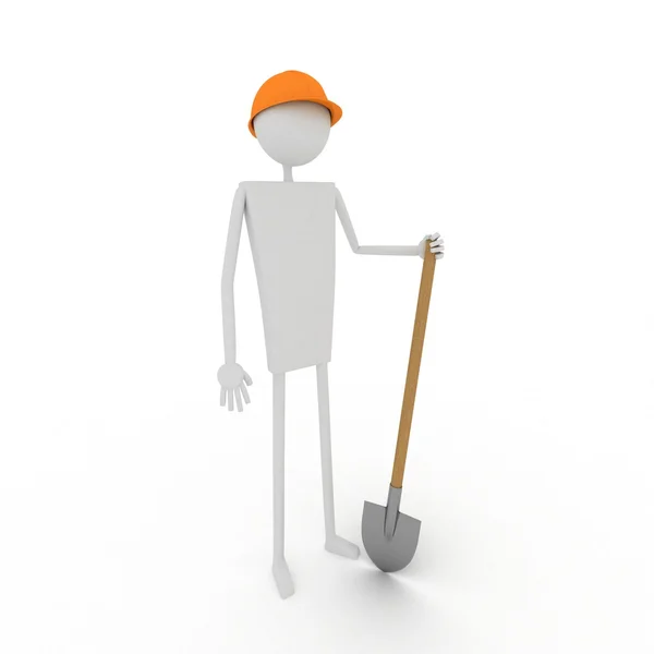 Worker with spade — Stock Photo, Image