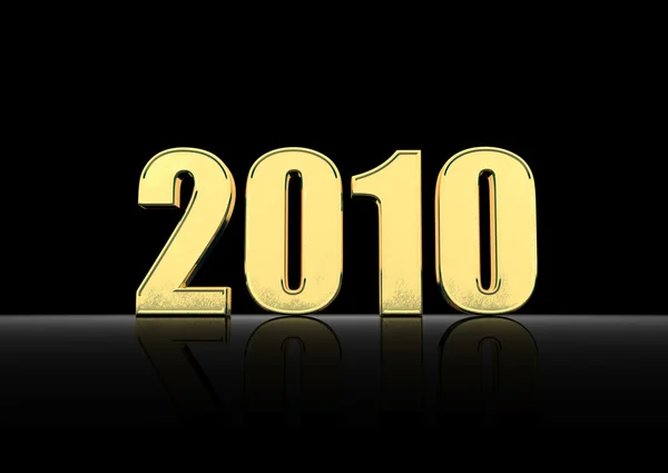 Year 2010 black background 3D render — Stock Photo, Image