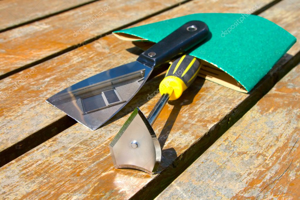 Sandpaper and art paletteknife tools Stock Photo by ©rihardzz 1290273