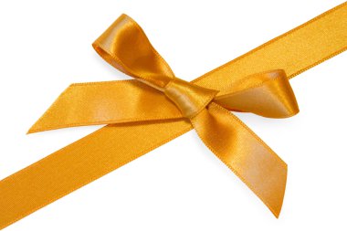 Golden diagonal ribbone with bow clipart