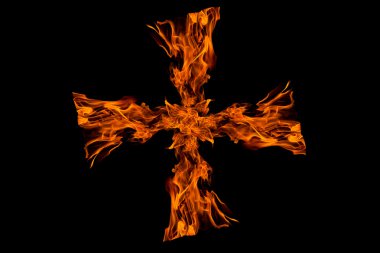 Cros fire flame,isolated clipart
