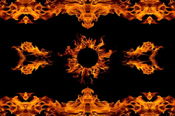 Oheň plamen vzorek, izolované — Stock fotografie