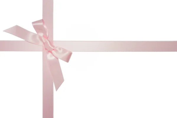 Nastro croce rosa con arco isolato — Foto Stock