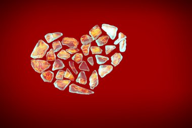 alev kırmızı kalp kırık crystall
