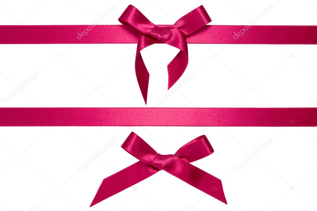 Purple horizontal ribbons with bow