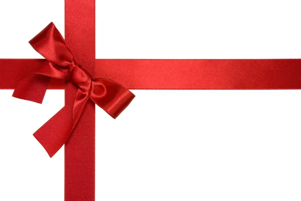 Red cross ribbon with bow isolated — Stock Photo, Image