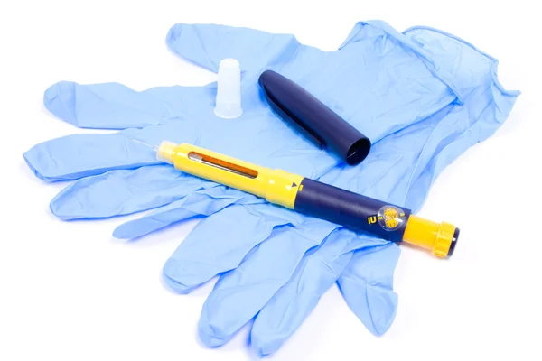 Spruta penna med handske — Stockfoto