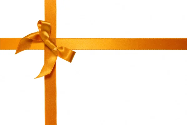 Golden cross ribbon with bow isolated — Stock Photo, Image