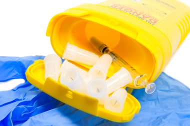 Container for used syringes clipart