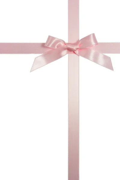 Розовая вертикальная крестовая лента с луком — стоковое фото