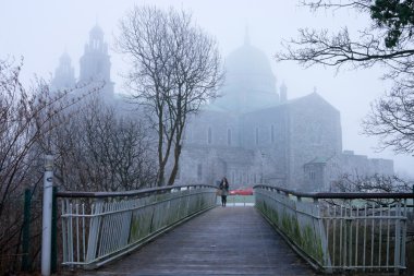 Galway Cathedral vanishing in the fog clipart