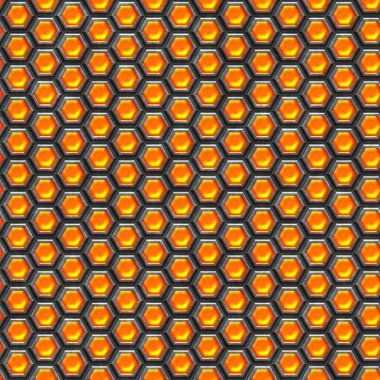 Orange cells. Metal background. clipart