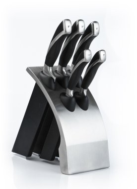 Knife block with knifes clipart