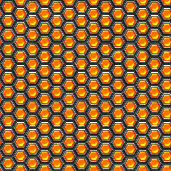 Orange cells. Metal background. — Stock Photo, Image