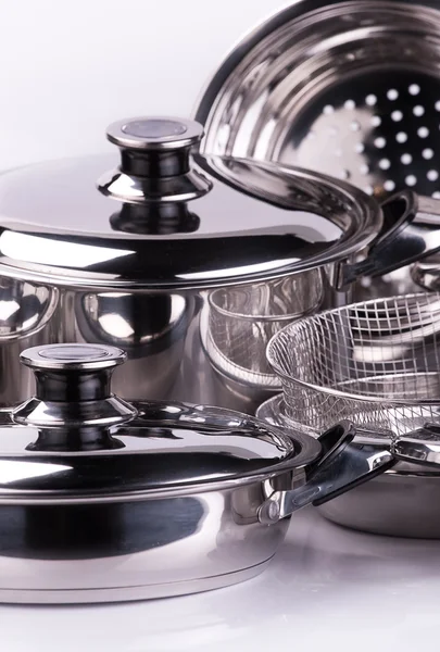 ステンレス鋼の鍋料理 — ストック写真