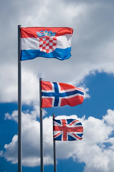 Három zászlók — Stock Fotó