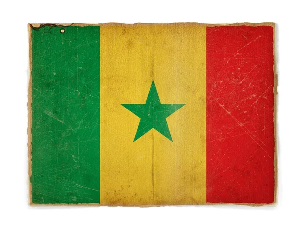 Bandera Grunge de Senegal — Foto de Stock
