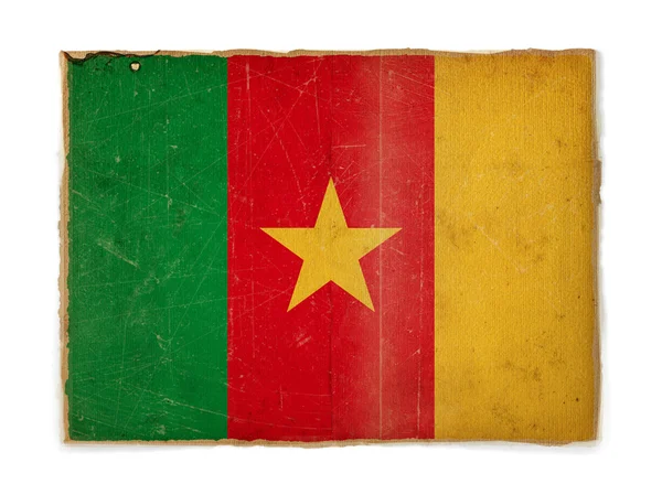 喀麦隆 grunge 国旗 — 图库照片