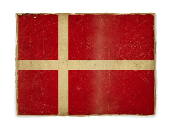Grunge flaga denmark — Zdjęcie stockowe