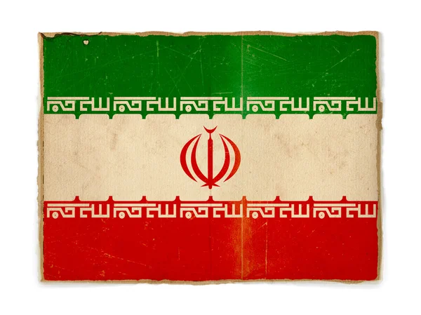 伊朗的 grunge 旗子 — 图库照片